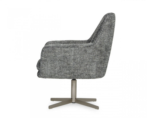VIG Furniture - Divani Casa Elvin - Modern Dark Grey Fabric Swivel Lounge Chair - VGKKA-832-DKGRY-3 - GreatFurnitureDeal