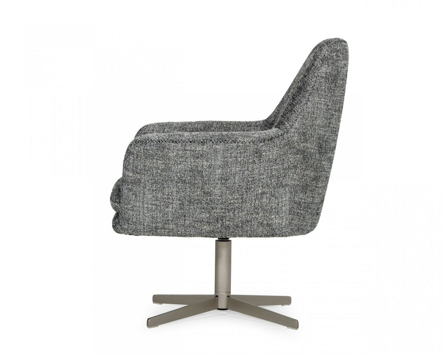 VIG Furniture - Divani Casa Elvin - Modern Dark Grey Fabric Swivel Lounge Chair - VGKKA-832-DKGRY-3