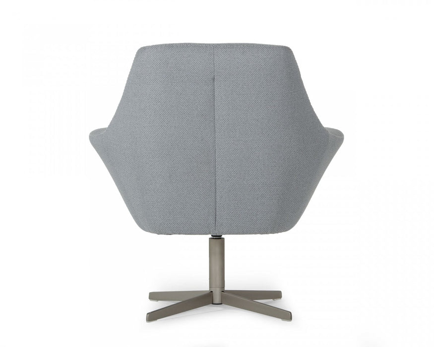 VIG Furniture - Divani Casa Elvin - Modern Grey Fabric Swivel Lounge Chair - VGKKA-832-GRY-3