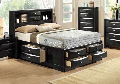 Myco Furniture - Emily Queen Storage Bed in Black - EM1501-Q