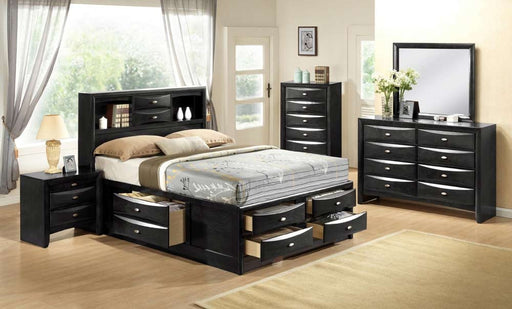 Myco Furniture - Emily Eastern King Storage Bed in Black - EM1501-K - GreatFurnitureDeal