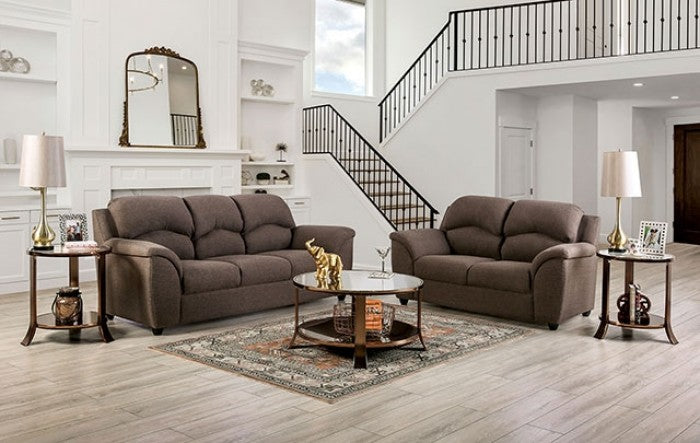 Furniture of America - Meyrin 2 Piece Sofa Set in Brown - EM6720BR-SF-LV