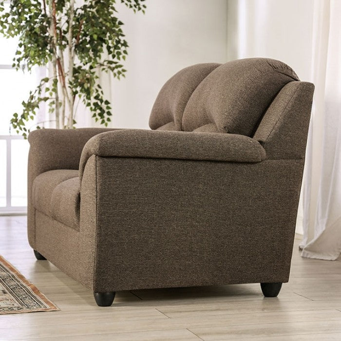 Furniture of America - Meyrin 2 Piece Sofa Set in Brown - EM6720BR-SF-LV