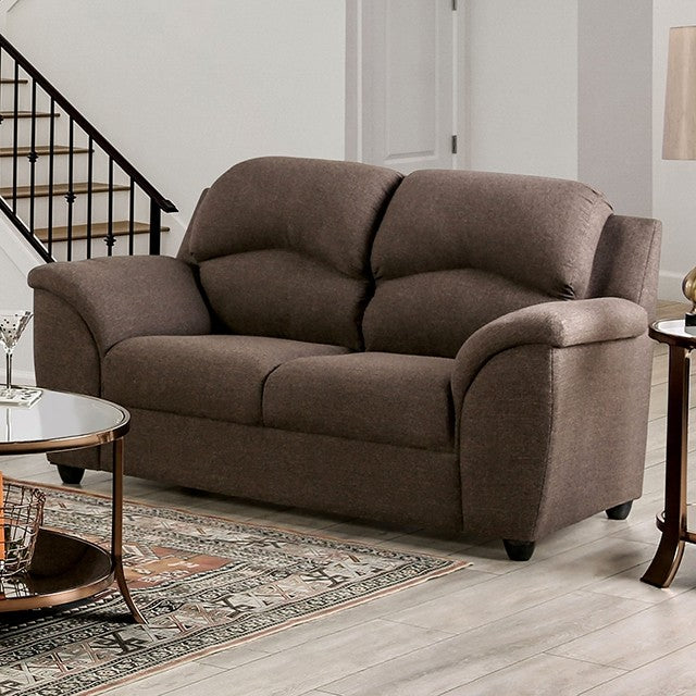 Furniture of America - Meyrin Loveseat in Brown - EM6720BR-LV