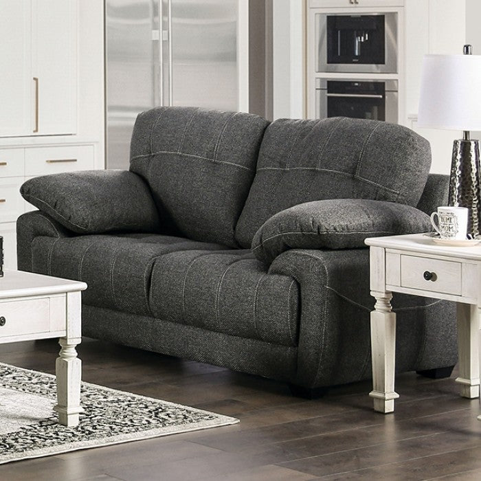 Furniture of America - Canby Loveseat in Dark Gray - EM6722DG-LV
