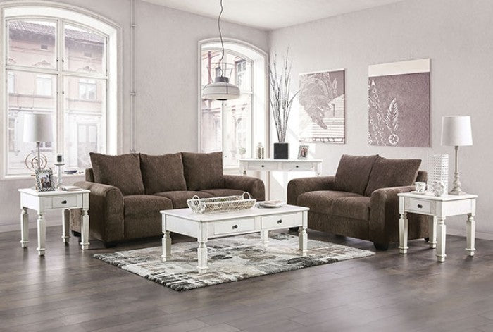Furniture of America - Dagmar 2 Piece Sofa Set in Brown - EM6723BR-SF-LV