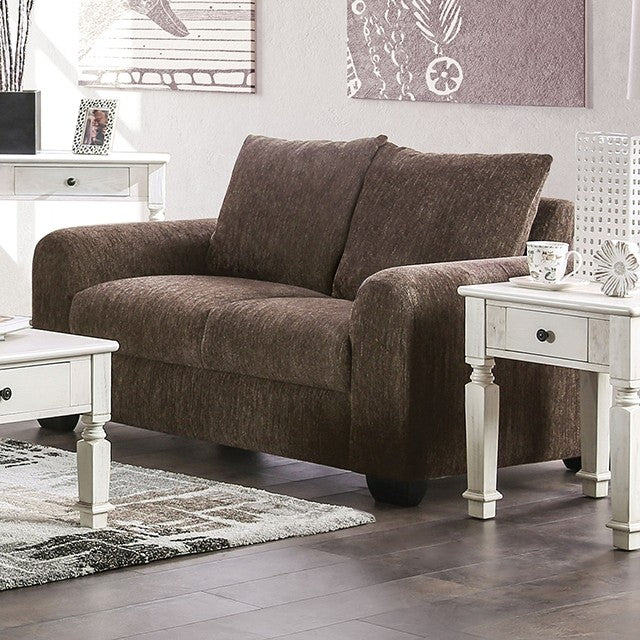 Furniture of America - Dagmar Loveseat in Brown - EM6723BR-LV