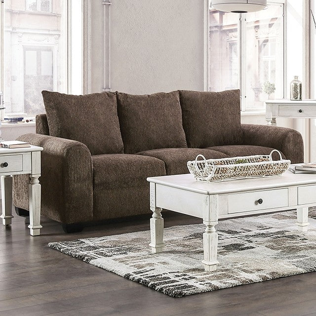 Furniture of America - Dagmar 2 Piece Sofa Set in Brown - EM6723BR-SF-LV