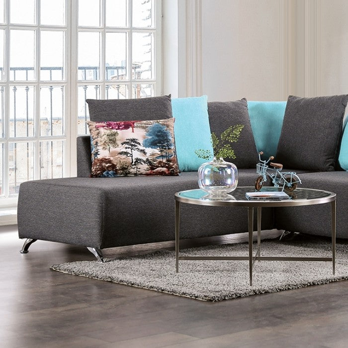 Furniture of America - Krefeld Sectional in Dark Gray - EM6750DG