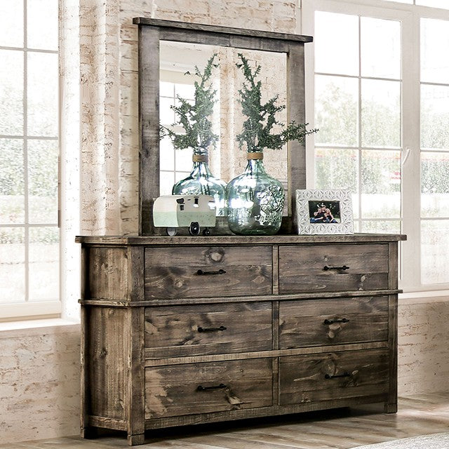 Furniture of America - Woodburn Dresser in Ash Brown - EM7071BR-D Furniture of America - Woodburn Dresser in Ash Brown - EM7071BR-D
