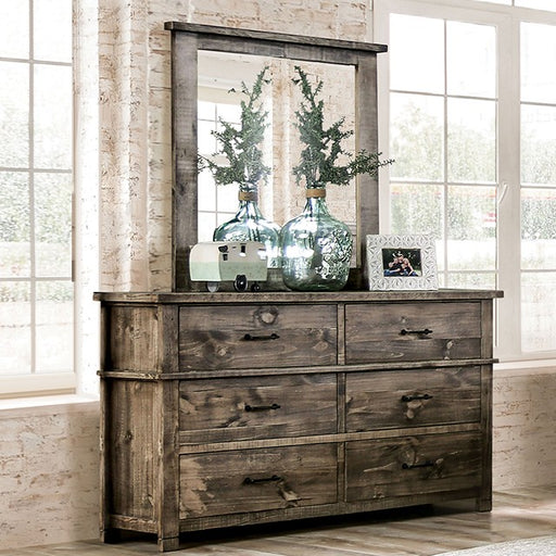 Furniture of America - Woodburn Dresser and Mirror in Ash Brown - EM7071BR-M - GreatFurnitureDeal