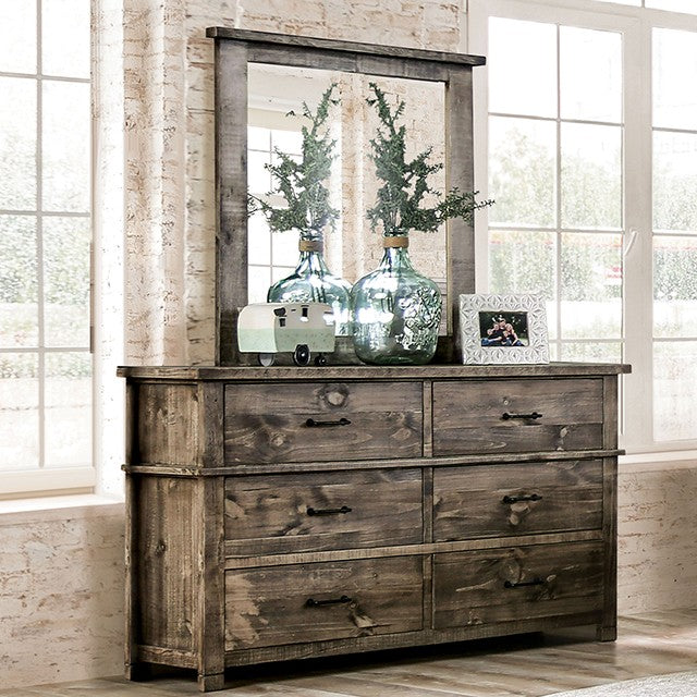 Furniture of America - Woodburn Dresser in Ash Brown - EM7071BR-D
