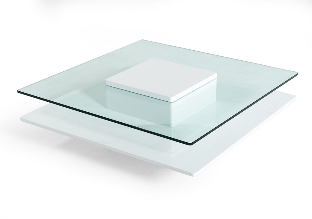 VIG Furniture - Modrest Emulsion - Modern White Glass Coffee Table - VGHBHK22A