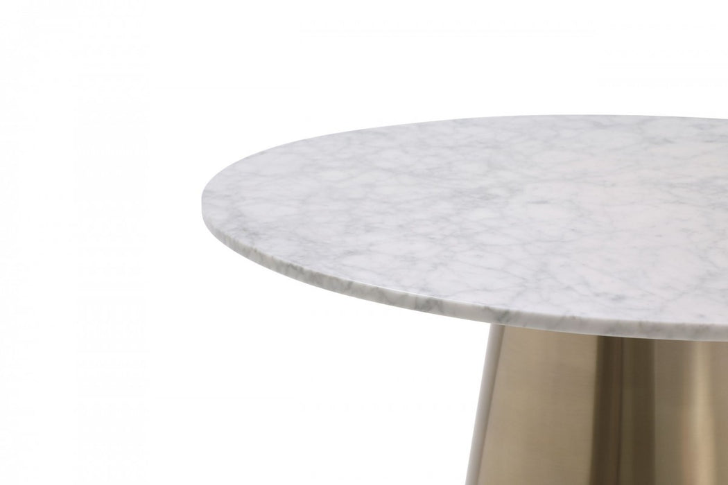 VIG Furniture - Modrest Enbrook - Modern White Marble & Brass Bar Table - VGVCBA1098-SM-BRS