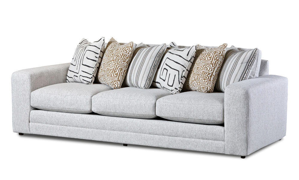 Southern Home Furnishings - Charlotte Sofa in Off White - 7003-00 Durango Pewter
