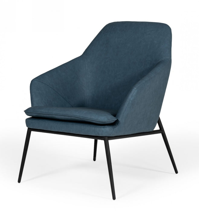 VIG Furniture - Modrest Esteban - Industrial Blue Eco-Leather Accent Chair - VGBNEC-068-BLU