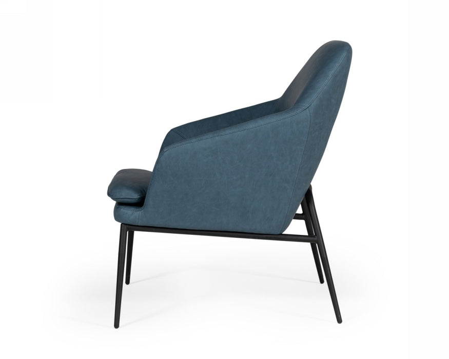VIG Furniture - Modrest Esteban - Industrial Blue Eco-Leather Accent Chair - VGBNEC-068-BLU