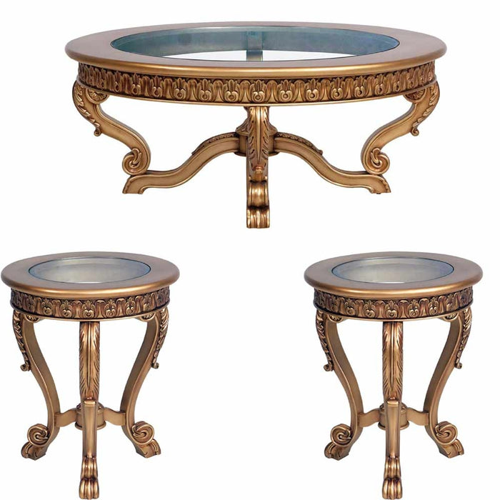 European Furniture - Golden Knights Luxury Coffee Table in Golden Bronze - 4590-CT - GreatFurnitureDeal