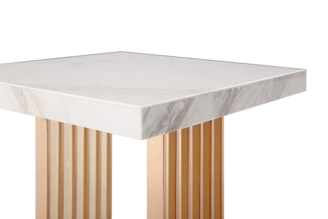 VIG Furniture - Modrest Kingsley Modern Marble & Rosegold End Table - VGVCET8933 - GreatFurnitureDeal