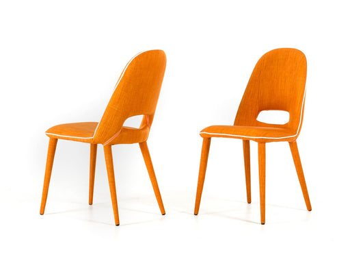 Vig Furniture - Modrest Eugene Modern Orange Fabric Dining Chair (Set of 2) - VGEUMC-8161CH - GreatFurnitureDeal