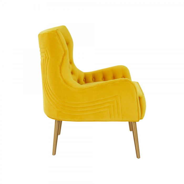 VIG Furniture - Modrest Everly Contemporary Velvet Yellow Accent Chair - VGRHRHS-AC-741-CH