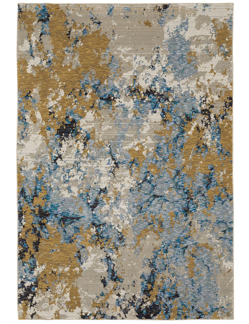 Oriental Weavers - Evolution Blue/ Gold Area Rug - 0980A - GreatFurnitureDeal
