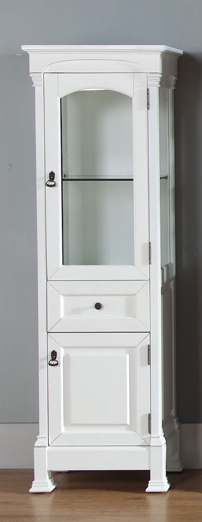 James Martin Furniture - Brookfield 20" Linen Cabinet in Bright White - 147-L20-BW - GreatFurnitureDeal