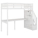 GFD Home - Twin Size Loft Bed with Storage Staircase and Built-in Desk, White (Old SKU:GX000903AAK) - GreatFurnitureDeal