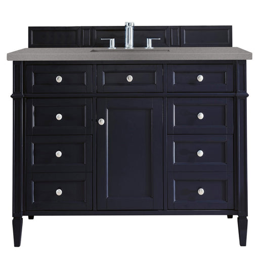 James Martin Furniture - Brittany 48" Victory Blue Single Vanity w- 3 CM Grey Expo Quartz Top - 650-V48-VBL-3GEX - GreatFurnitureDeal