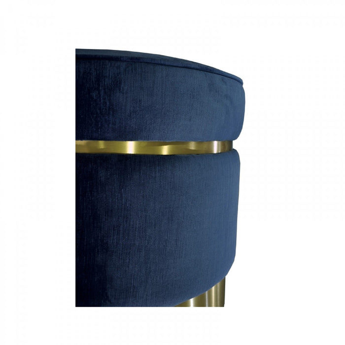 VIG Furniture - Divani Casa Tenaya Modern Blue Velvet & Gold Ottoman - VGHKF3071-10-BLU