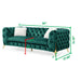 GFD Home - Moderno 3 Pc Tufted Living Room Set Finished with Velvet in Green - GreatFurnitureDeal