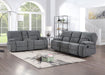 GFD Home - Ohio Manual Recliner 2 Pc Living Room Set Made With Chenille Upholstery in Gray - GreatFurnitureDeal