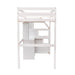 GFD Home - Twin Size Loft Bed with a Stand-alone Bed, Storage Staircase, Desk, Shelves and Drawers, White - GreatFurnitureDeal