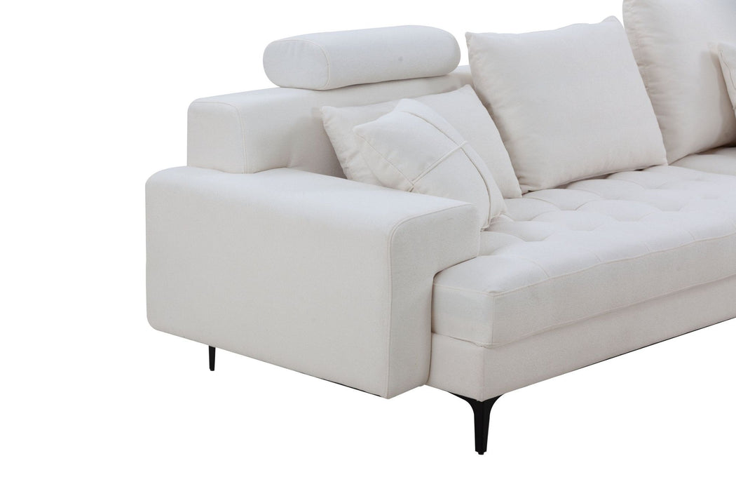 GFD Home - Sectional Sofa Couch,144'' Wide Reversible L-Shaped Sofa Couch Set  with Ottoman for Living Room Apartment Home Hotel - GreatFurnitureDeal