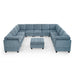 GFD House - U shape Modular Sectional Sofa，DIY Combination，includes Seven Single Chair， Four Corner and One Ottoman，Navy Blue - GreatFurnitureDeal