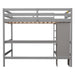 GFD Home - Full Size Loft Bed with Multifunction Shelves and Under-bed Desk, Gray - GreatFurnitureDeal