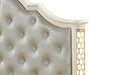 GFD Home - Jasmine Queen Size Tufted Upholstery & LED Bed made with Wood in Beige - GreatFurnitureDeal