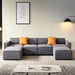 GFD Home - Modular U Shape Sectional Fabric Sofa (Grey) - GreatFurnitureDeal