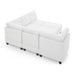 GFD Home - L shape Modular Sectional Sofa，DIY Combination，includes Three Single Chair ，Two Corner and Two Ottoman，Ivory Chenille - GreatFurnitureDeal