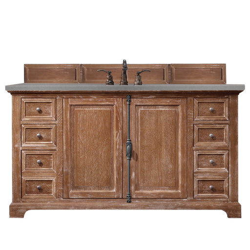 James Martin Furniture - Providence 60" Single Vanity Cabinet, Driftwood, w- 3 CM Grey Expo Quartz Top - 238-105-5311-3GEX - GreatFurnitureDeal