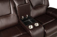 GFD Home - Hong Kong 2 Piece Power Reclining Sofa Set made with Faux Leather in Brown - GreatFurnitureDeal