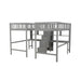 GFD Home - Twin & Twin Size Loft Bed with 2 Built-in Desks and Shelves, Storage Staircase, Gray - GreatFurnitureDeal