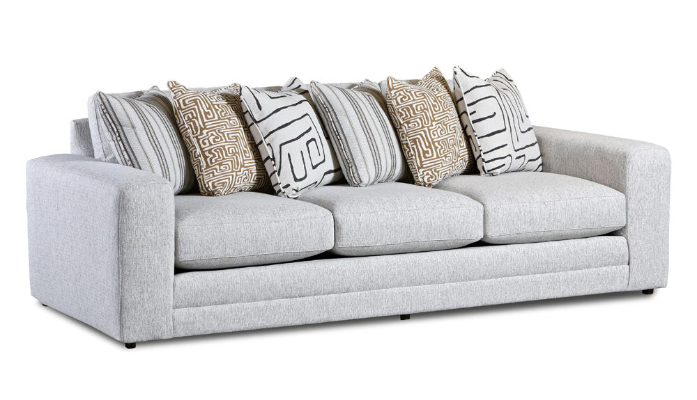 Southern Home Furnishings - Charlotte Sofa in Off White - 7003-00 Durango Pewter