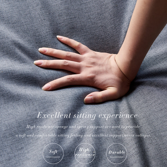 GFD Home - Modular U Shape Sectional Fabric Sofa (Grey) - GreatFurnitureDeal