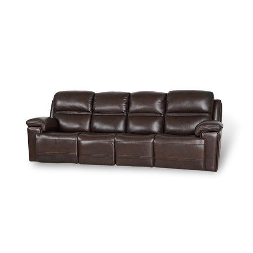 GFD Home - Timo Top Grain Leather Power Reclining Sofa | Adjustable Headrest | Big Size | Cross Stitching - GreatFurnitureDeal