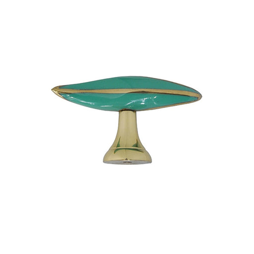 Worlds Away - Fabio Resin Horn Shape Handle With Brass Detail In Teal - FABIO HTL