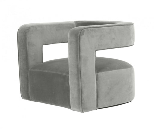 VIG Furniture - Modrest Fanny Modern Swivel Grey Velvet Accent Chair - VGMFOC-2499-GRY-CH - GreatFurnitureDeal
