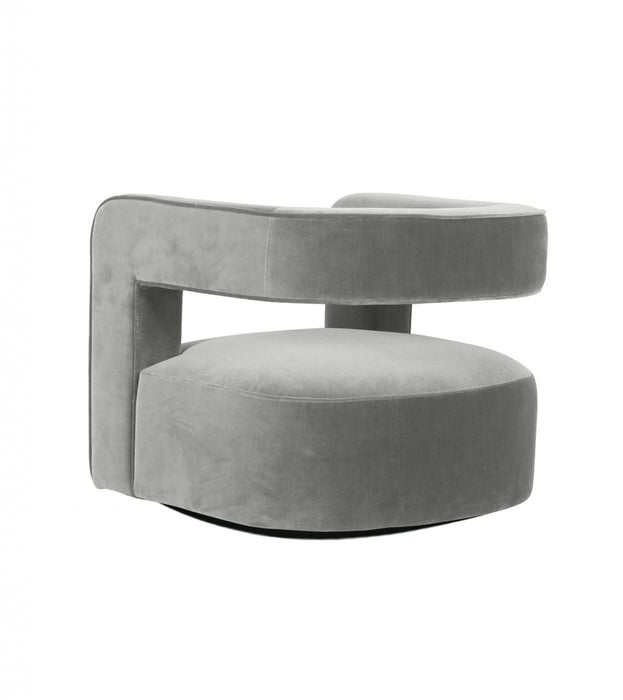 VIG Furniture - Modrest Fanny Modern Swivel Grey Velvet Accent Chair - VGMFOC-2499-GRY-CH