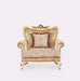 European Furniture - Fantasia Luxury Chair in Antique Beige with Dark Gold Leaf - 40017-C