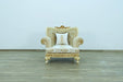 European Furniture - Fantasia 4 Piece Living Room Set in Gold-Off White - 40015-4SET - GreatFurnitureDeal